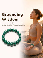 Premium Malachite Beaded Bracelet | Hand-Polished Natural Gemstone Jewelry for Protection & Harmony