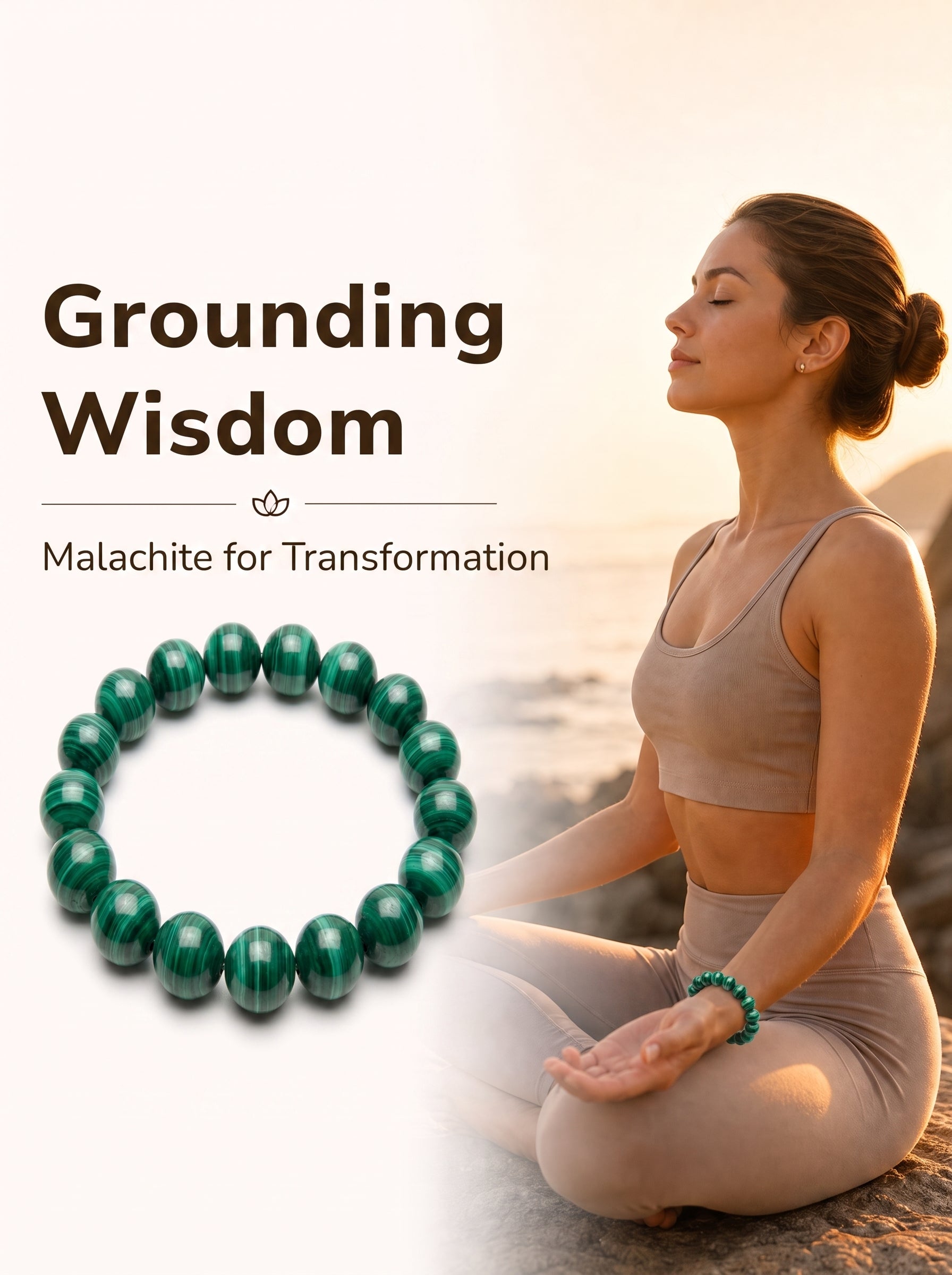 Premium Malachite Beaded Bracelet | Hand-Polished Natural Gemstone Jewelry for Protection & Harmony