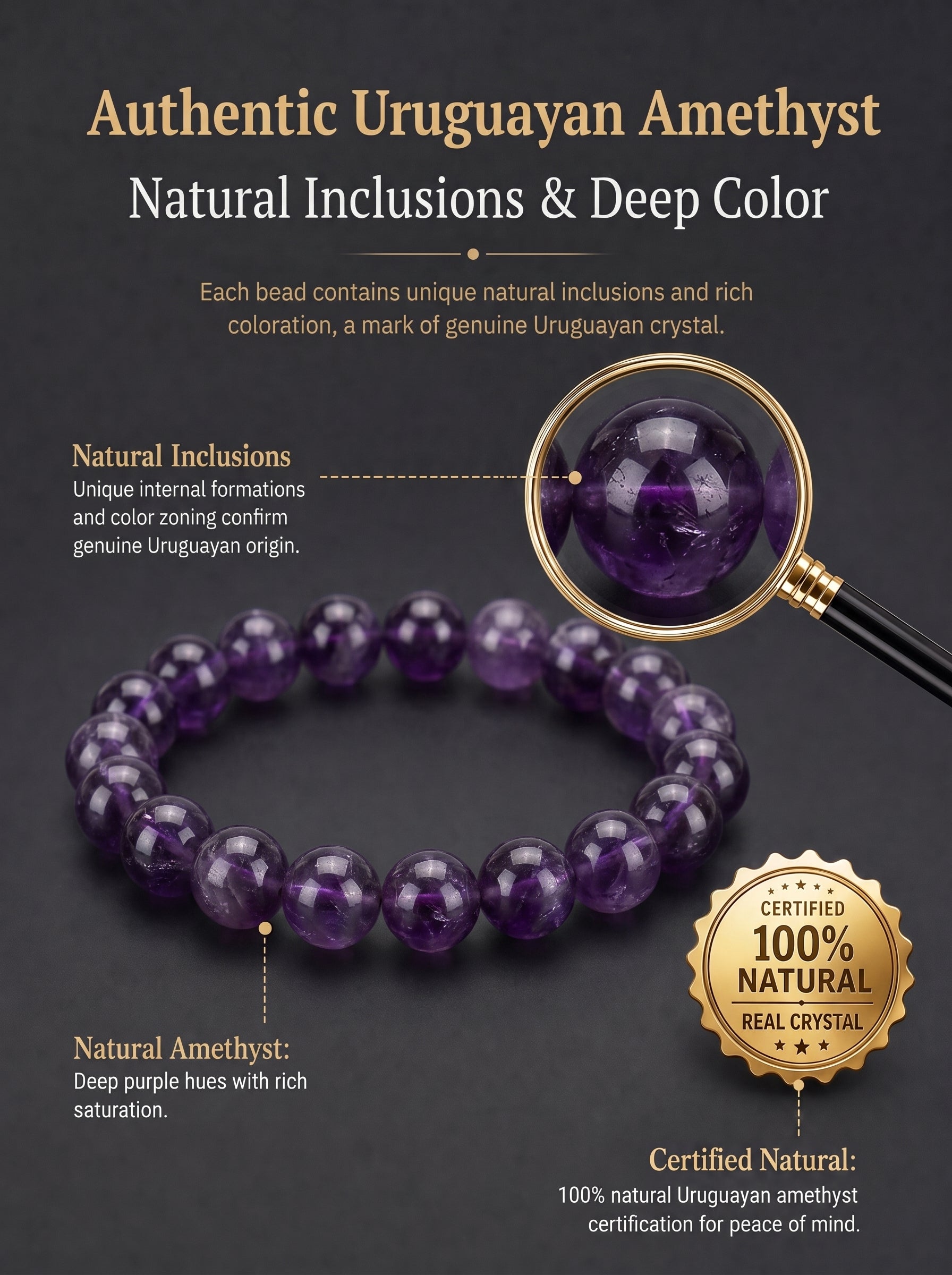 Authentic Uruguayan Amethyst Necklace | The "Stone of Wisdom" | Premium Healing Gemstone Jewelry