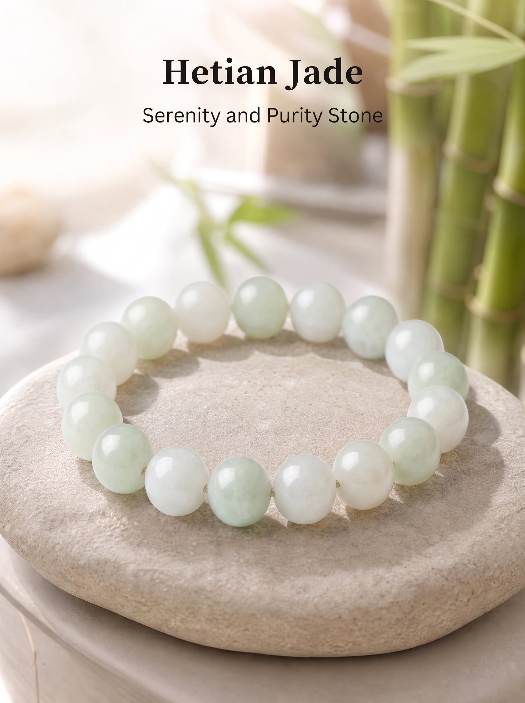 Luxury Xinjiang Hetian Jade Beaded Bracelet | Hand-Polished Natural Nephrite Jade Jewelry for Elegant Style