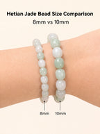Luxury Xinjiang Hetian Jade Beaded Bracelet | Hand-Polished Natural Nephrite Jade Jewelry for Elegant Style