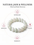 Luxury Xinjiang Hetian Jade Beaded Bracelet | Hand-Polished Natural Nephrite Jade Jewelry for Elegant Style