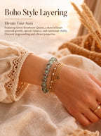 Premium Green Strawberry Quartz Beaded Bracelet | Hand-Polished Natural Crystal Jewelry for Harmony & Energy