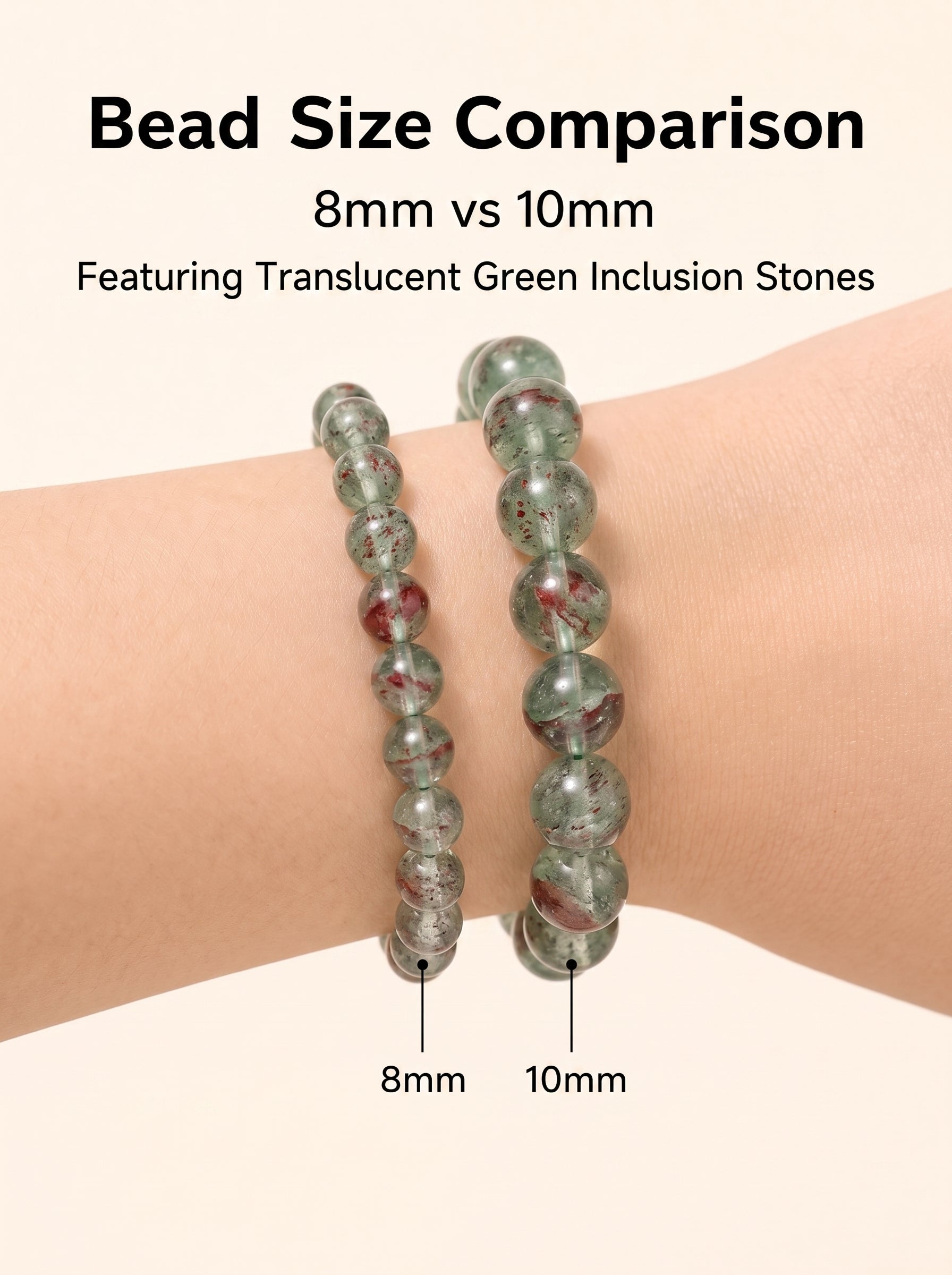 Premium Green Strawberry Quartz Beaded Bracelet | Hand-Polished Natural Crystal Jewelry for Harmony & Energy