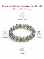Premium Green Strawberry Quartz Beaded Bracelet | Hand-Polished Natural Crystal Jewelry for Harmony & Energy