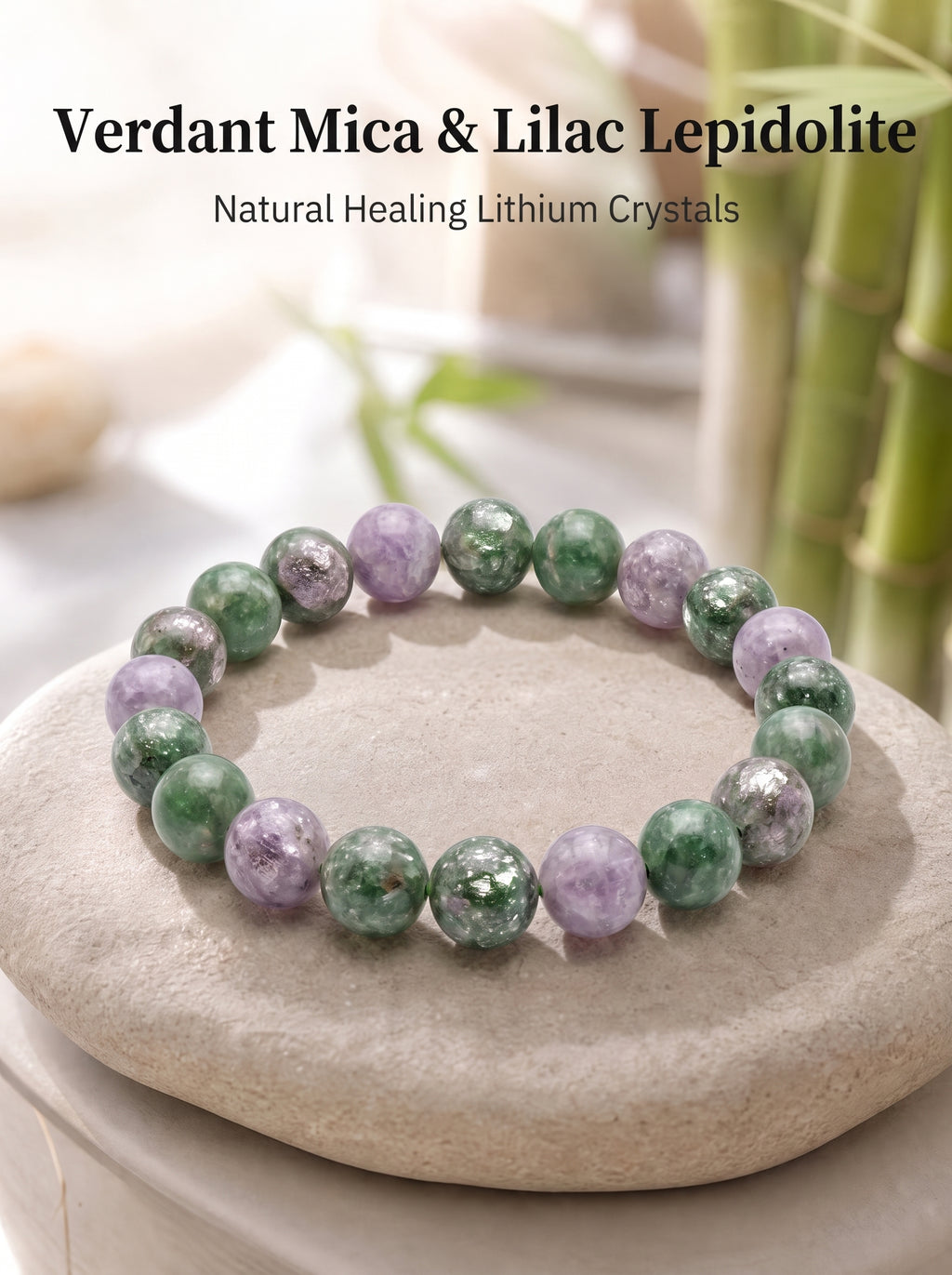 Authentic Green Lepidolite Bracelet | The "Stone of Serenity" | Unique Healing Crystal Jewelry