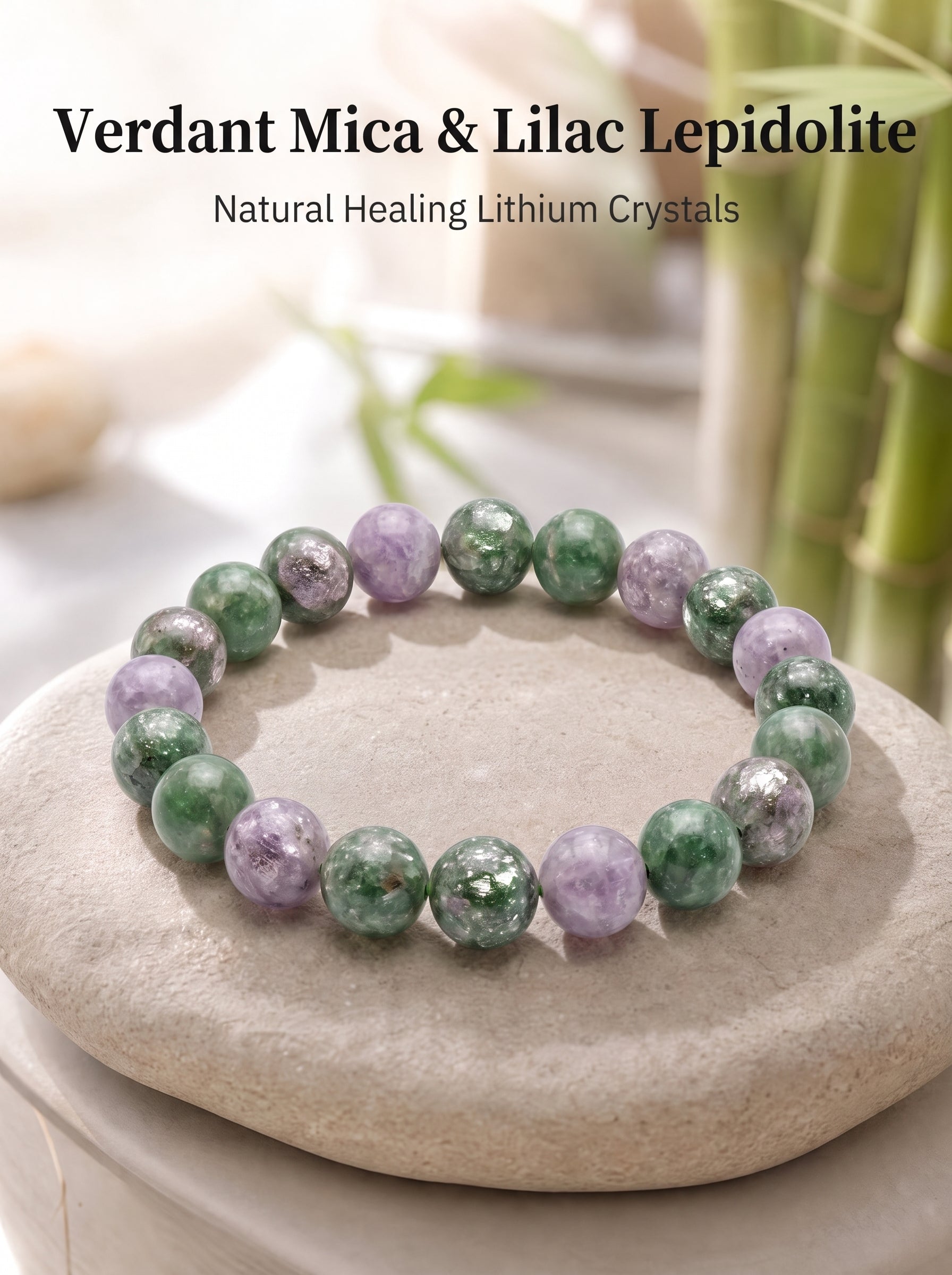 Authentic Green Lepidolite Bracelet | The "Stone of Serenity" | Unique Healing Crystal Jewelry