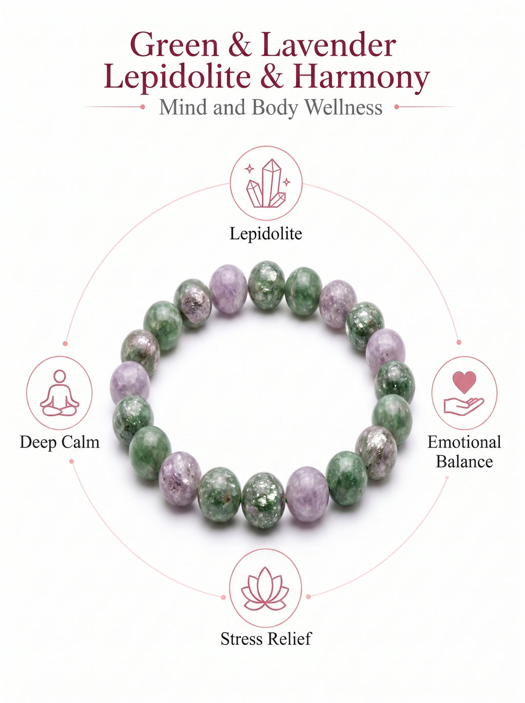 Authentic Green Lepidolite Bracelet | The "Stone of Serenity" | Unique Healing Crystal Jewelry
