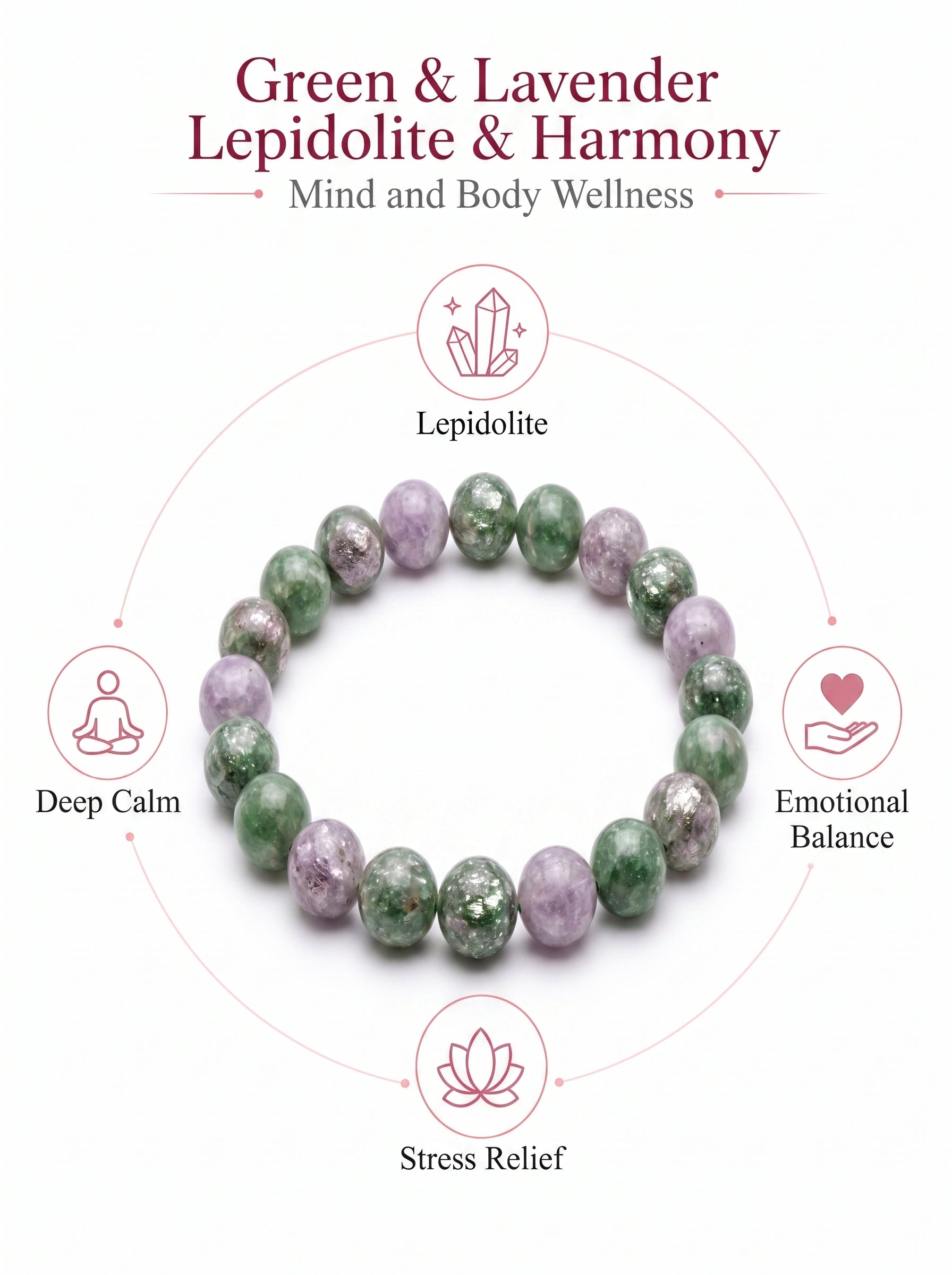 Authentic Green Lepidolite Bracelet | The "Stone of Serenity" | Unique Healing Crystal Jewelry