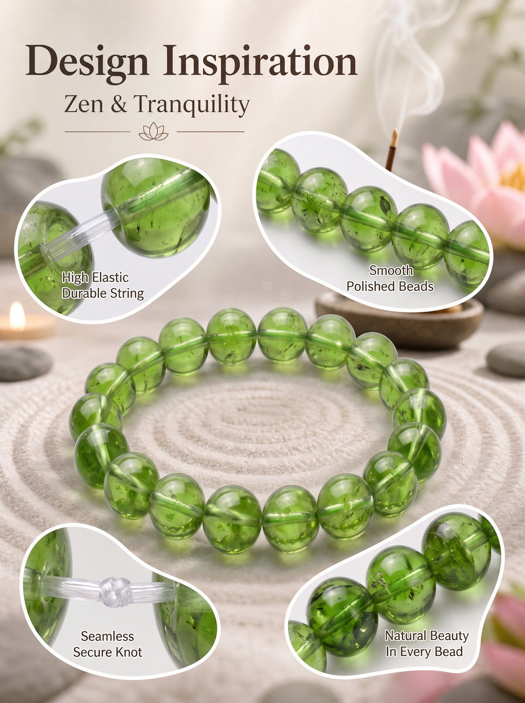 Authentic Prehnite Crystal Bracelet | The "Stone of Prophecy" | Unique Healing Gemstone Jewelry