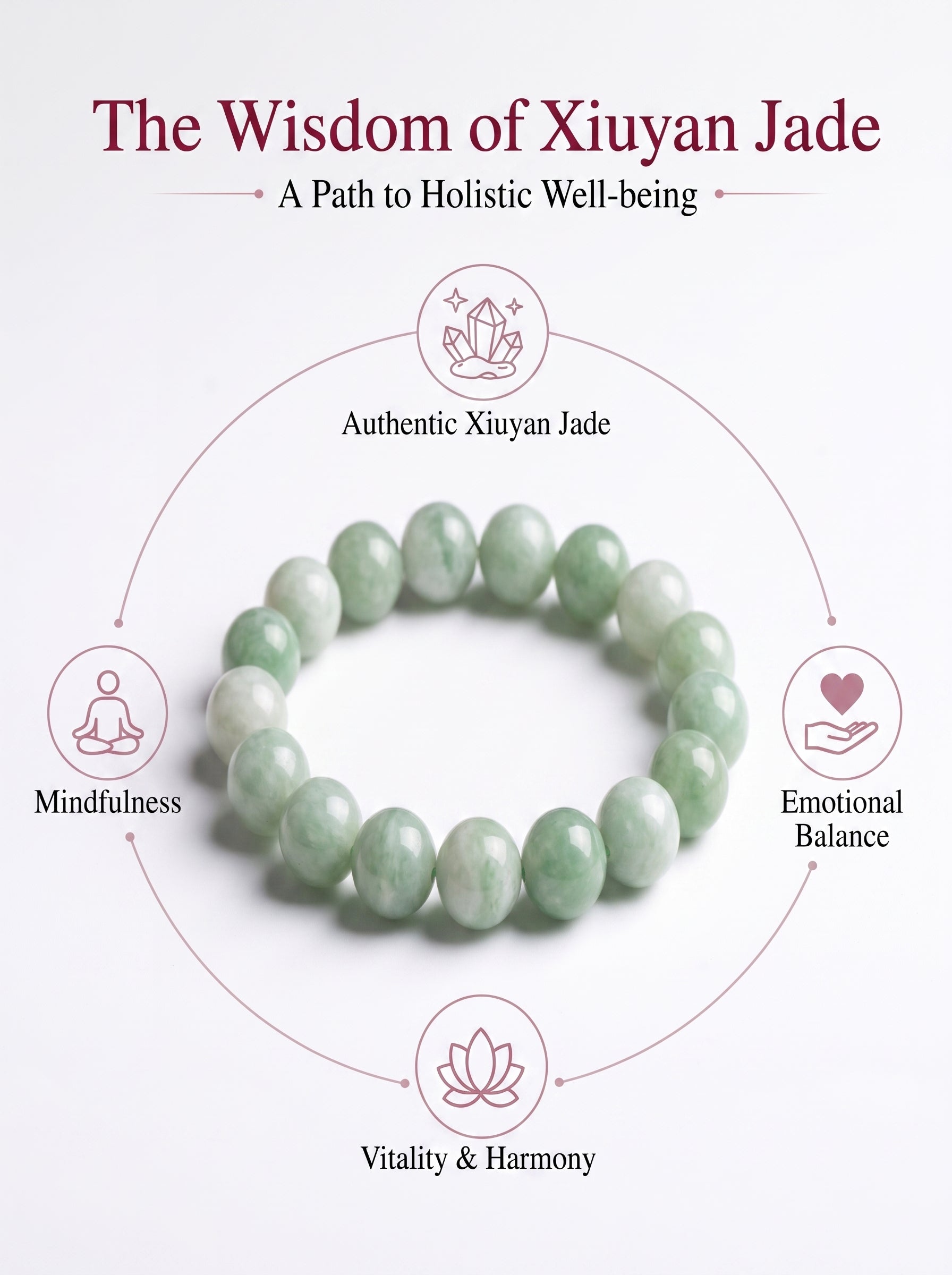 Authentic Xiuyan Jade Bracelet with Crystal Accents | The "Stone of Vitality" | Modern Boho-Chic Jewelry