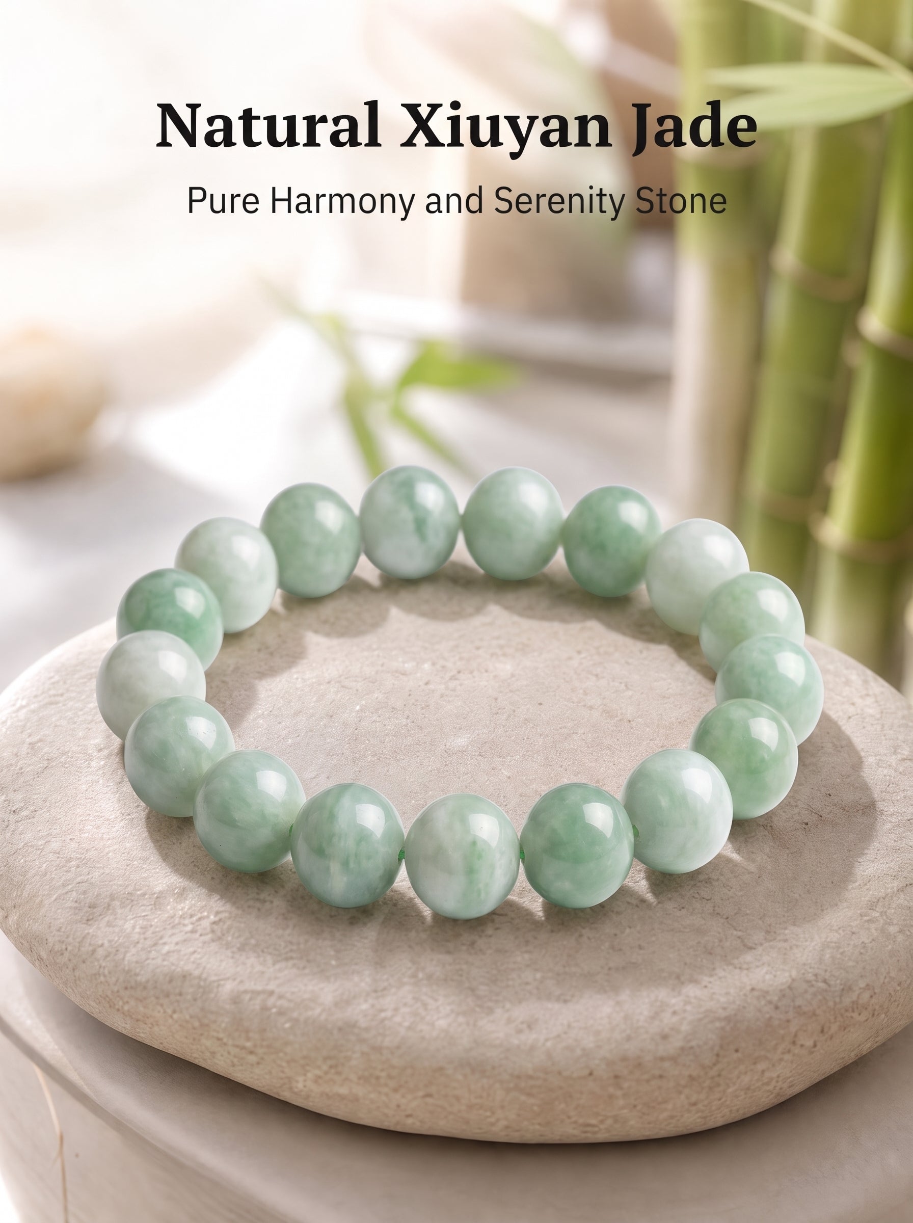Authentic Xiuyan Jade Bracelet with Crystal Accents | The "Stone of Vitality" | Modern Boho-Chic Jewelry