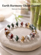 Authentic Scenic Phantom Quartz Bracelet | The "Stone of Nature" | Unique Landscape Mineral Jewelry