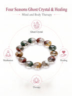 Authentic Scenic Phantom Quartz Bracelet | The "Stone of Nature" | Unique Landscape Mineral Jewelry
