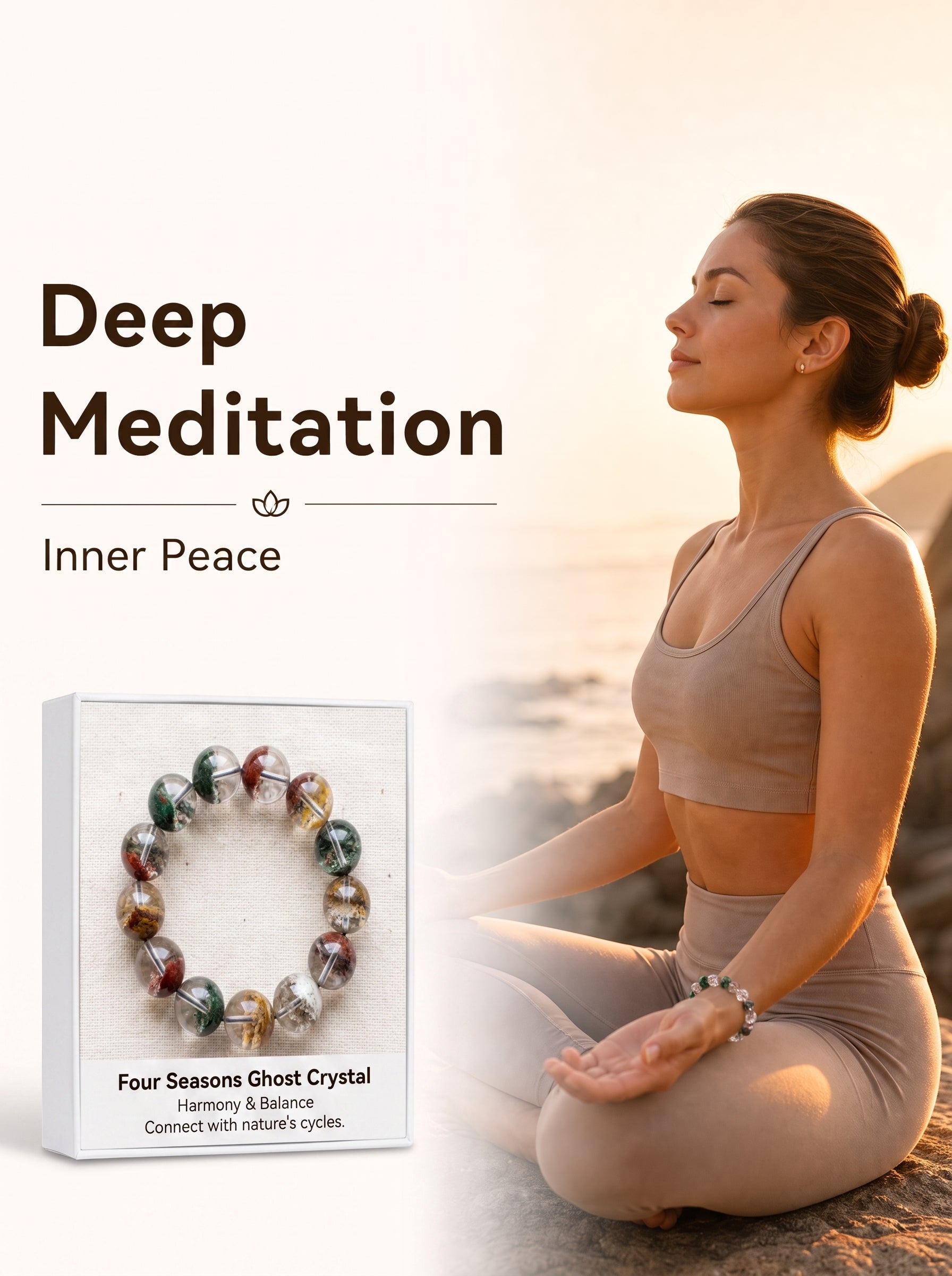 Authentic Scenic Phantom Quartz Bracelet | The "Stone of Nature" | Unique Landscape Mineral Jewelry