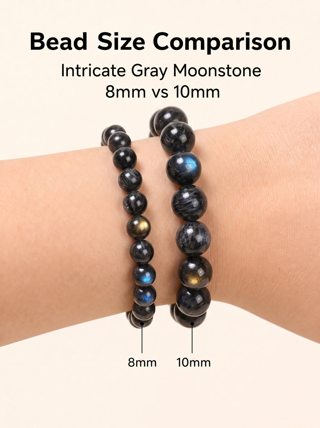 Sacred Shadow Moonstone Intuitive Energy Mala Bracelet