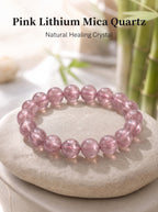 Natural Pink Lepidolite Mindful Focus & Inner Calm Energy Bracelet