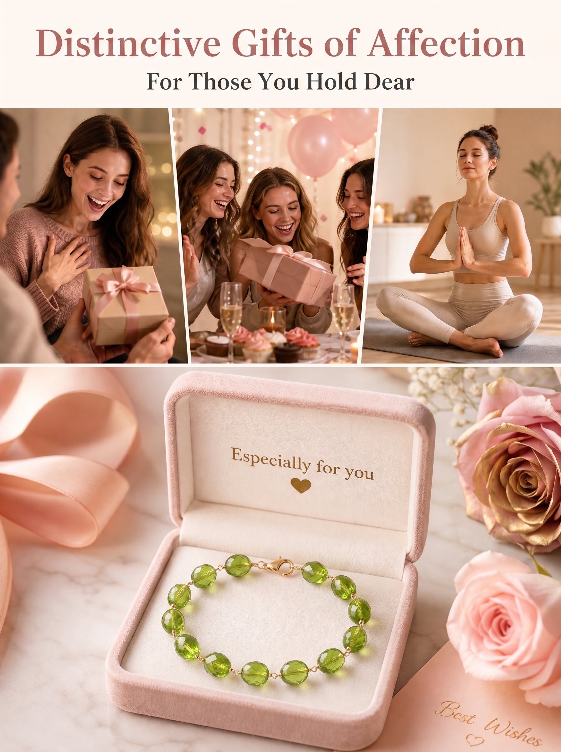 Premium Peridot Beaded Bracelet | Hand-Polished Natural Gemstone Jewelry for Joy & Inner Peace