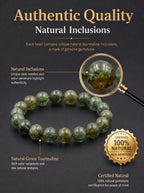 Premium Green Tourmaline Beaded Bracelet | Hand-Polished Natural Gemstone Jewelry for Harmony & Growth
