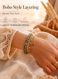 Premium Green Tourmaline Beaded Bracelet | Hand-Polished Natural Gemstone Jewelry for Harmony & Growth