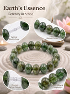 Premium Green Tourmaline Beaded Bracelet | Hand-Polished Natural Gemstone Jewelry for Harmony & Growth