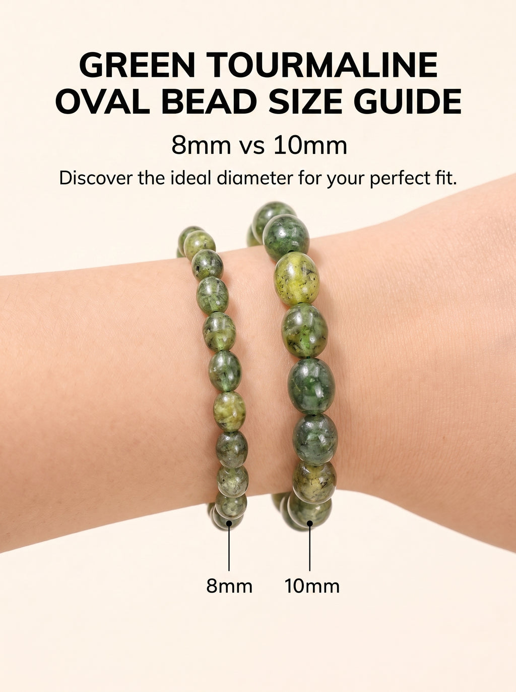 Premium Green Tourmaline Beaded Bracelet | Hand-Polished Natural Gemstone Jewelry for Harmony & Growth