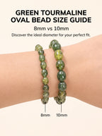 Premium Green Tourmaline Beaded Bracelet | Hand-Polished Natural Gemstone Jewelry for Harmony & Growth