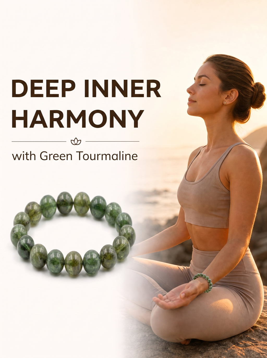 Premium Green Tourmaline Beaded Bracelet | Hand-Polished Natural Gemstone Jewelry for Harmony & Growth