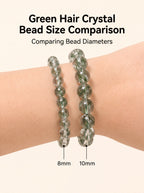 Premium Green Rutilated Quartz Beaded Bracelet | Hand-Polished Natural Gemstone Jewelry for Abundance
