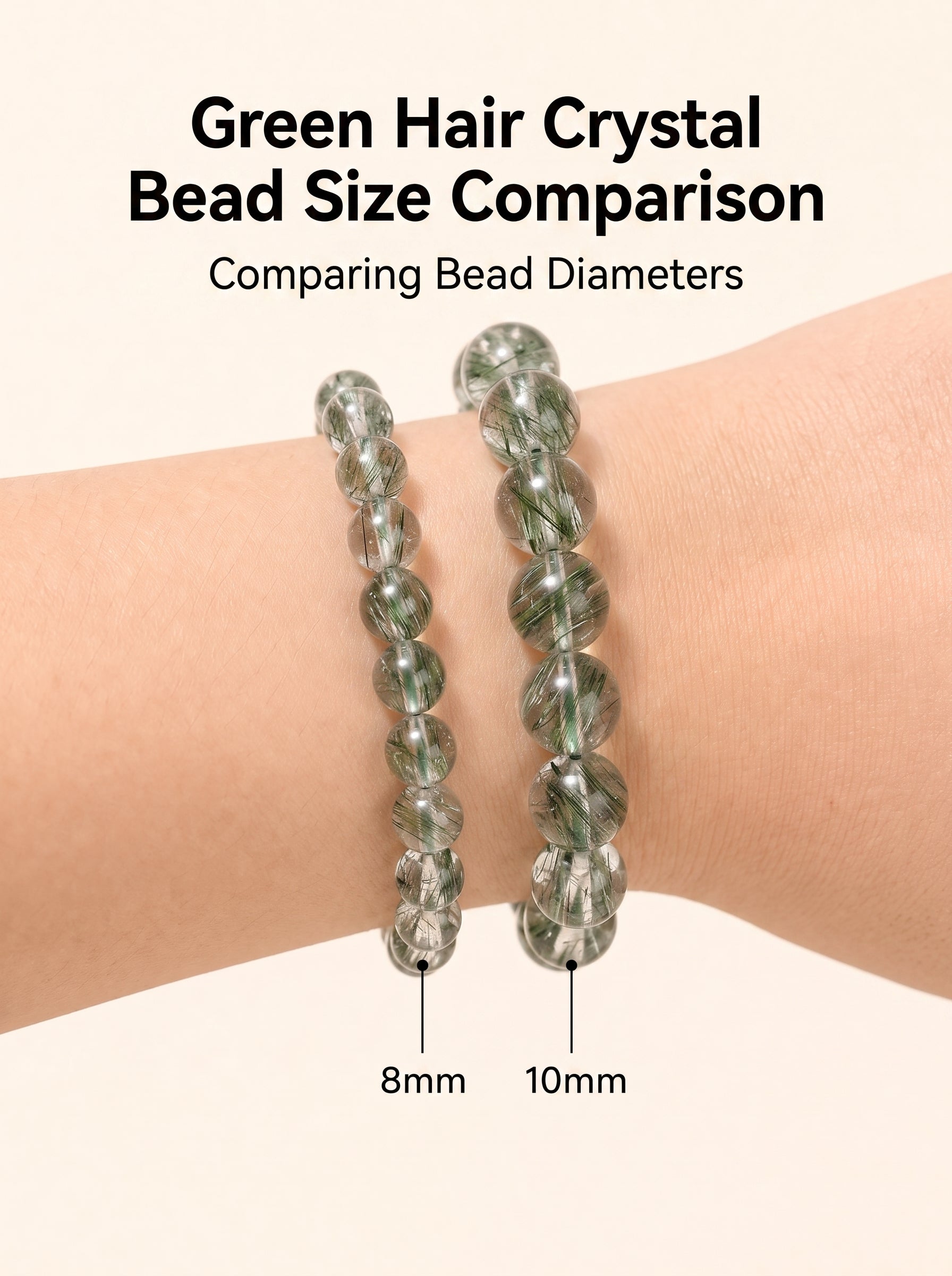 Premium Green Rutilated Quartz Beaded Bracelet | Hand-Polished Natural Gemstone Jewelry for Abundance