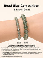 Authentic Green Rabbit Hair Quartz Bracelet | The "Stone of Vitality" | Unique Healing Crystal Jewelry