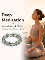 Authentic Green Rabbit Hair Quartz Bracelet | The "Stone of Vitality" | Unique Healing Crystal Jewelry