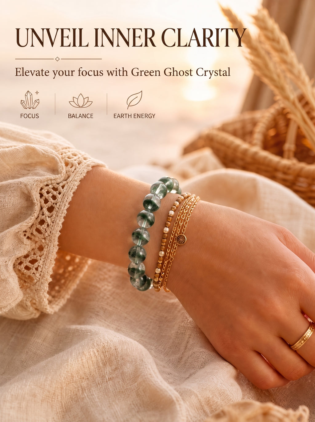 Authentic Green Phantom Quartz Bracelet | The "Money Magnet" | Unique Healing Crystal Jewelry