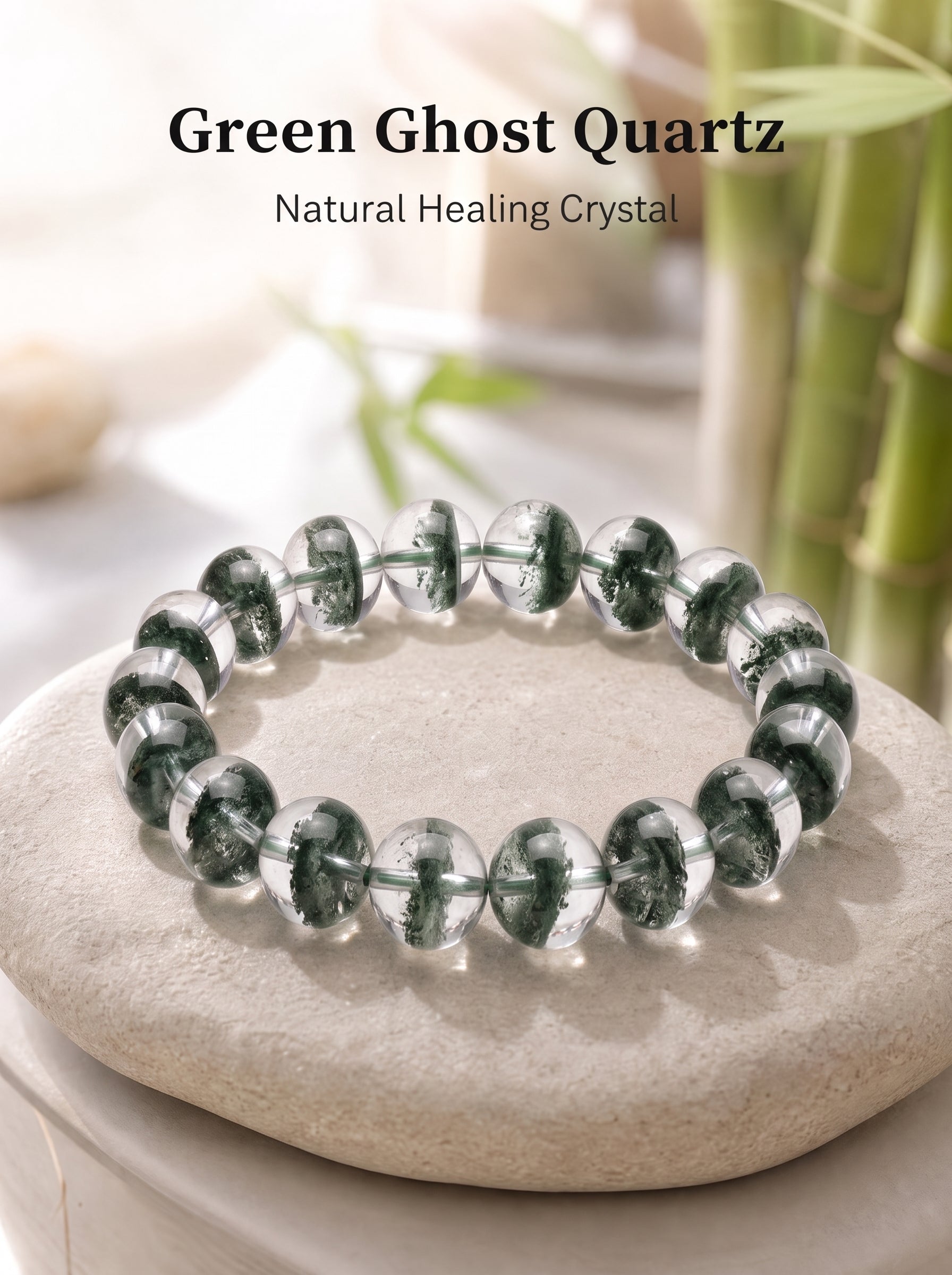 Authentic Green Phantom Quartz Bracelet | The "Money Magnet" | Unique Healing Crystal Jewelry