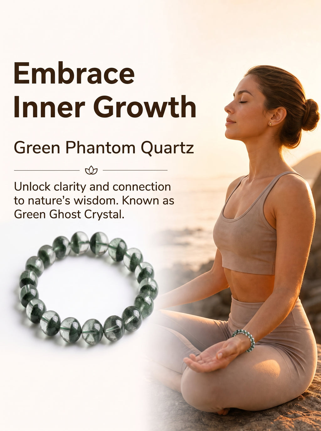 Authentic Green Phantom Quartz Bracelet | The "Money Magnet" | Unique Healing Crystal Jewelry