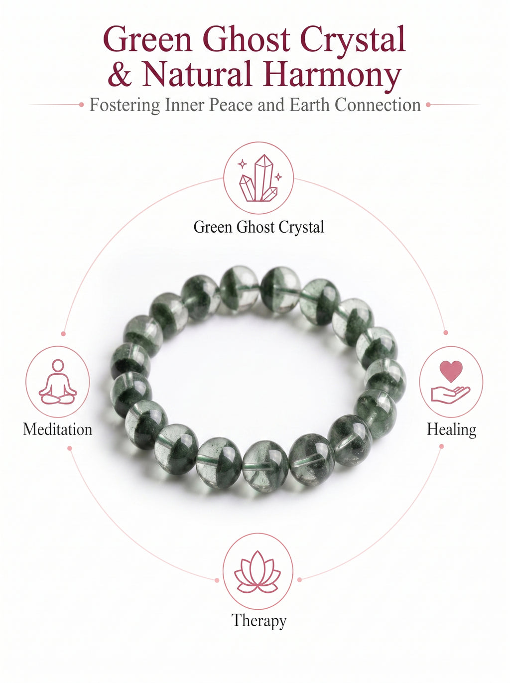 Authentic Green Phantom Quartz Bracelet | The "Money Magnet" | Unique Healing Crystal Jewelry