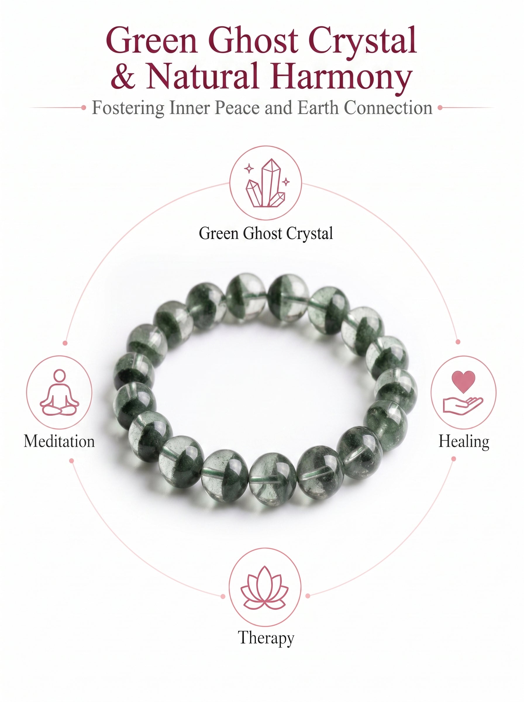 Authentic Green Phantom Quartz Bracelet | The "Money Magnet" | Unique Healing Crystal Jewelry