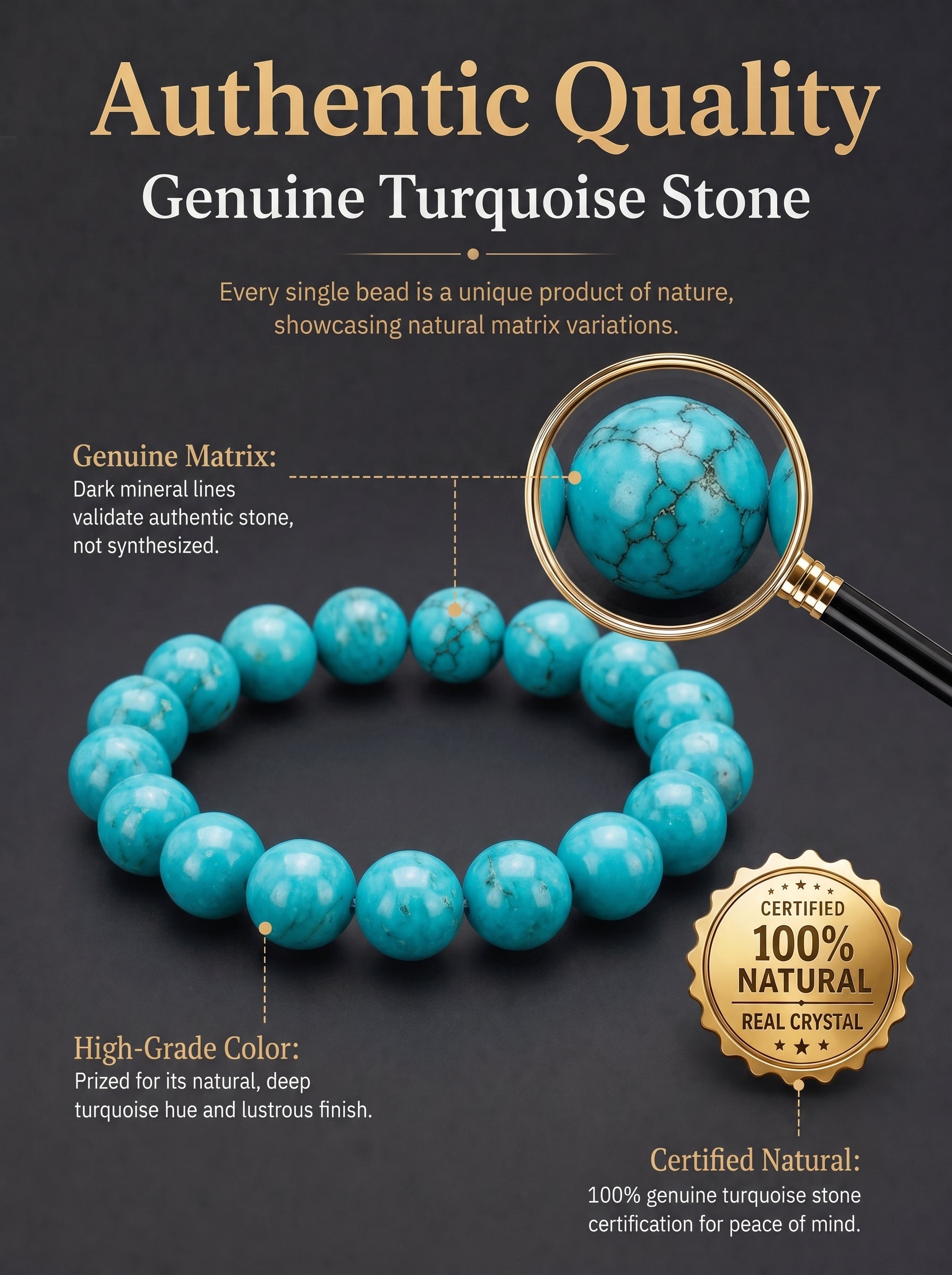 Authentic Turquoise and Clear Crystal Necklace | The "Stone of Protection" | Boho-Chic Energy Jewelry