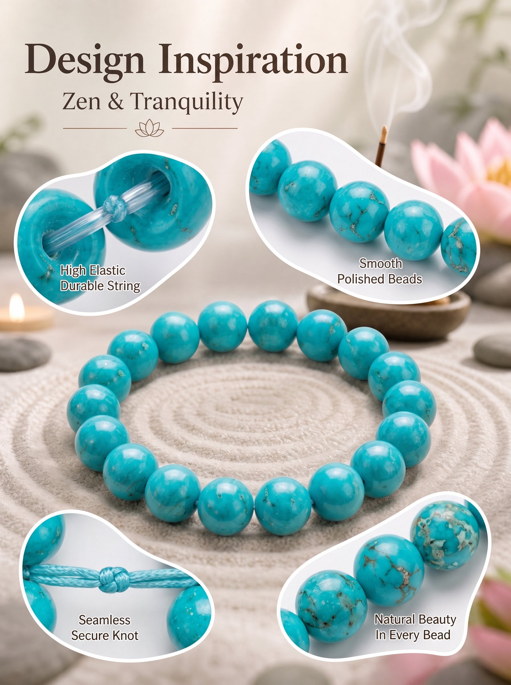 Authentic Turquoise and Clear Crystal Necklace | The "Stone of Protection" | Boho-Chic Energy Jewelry