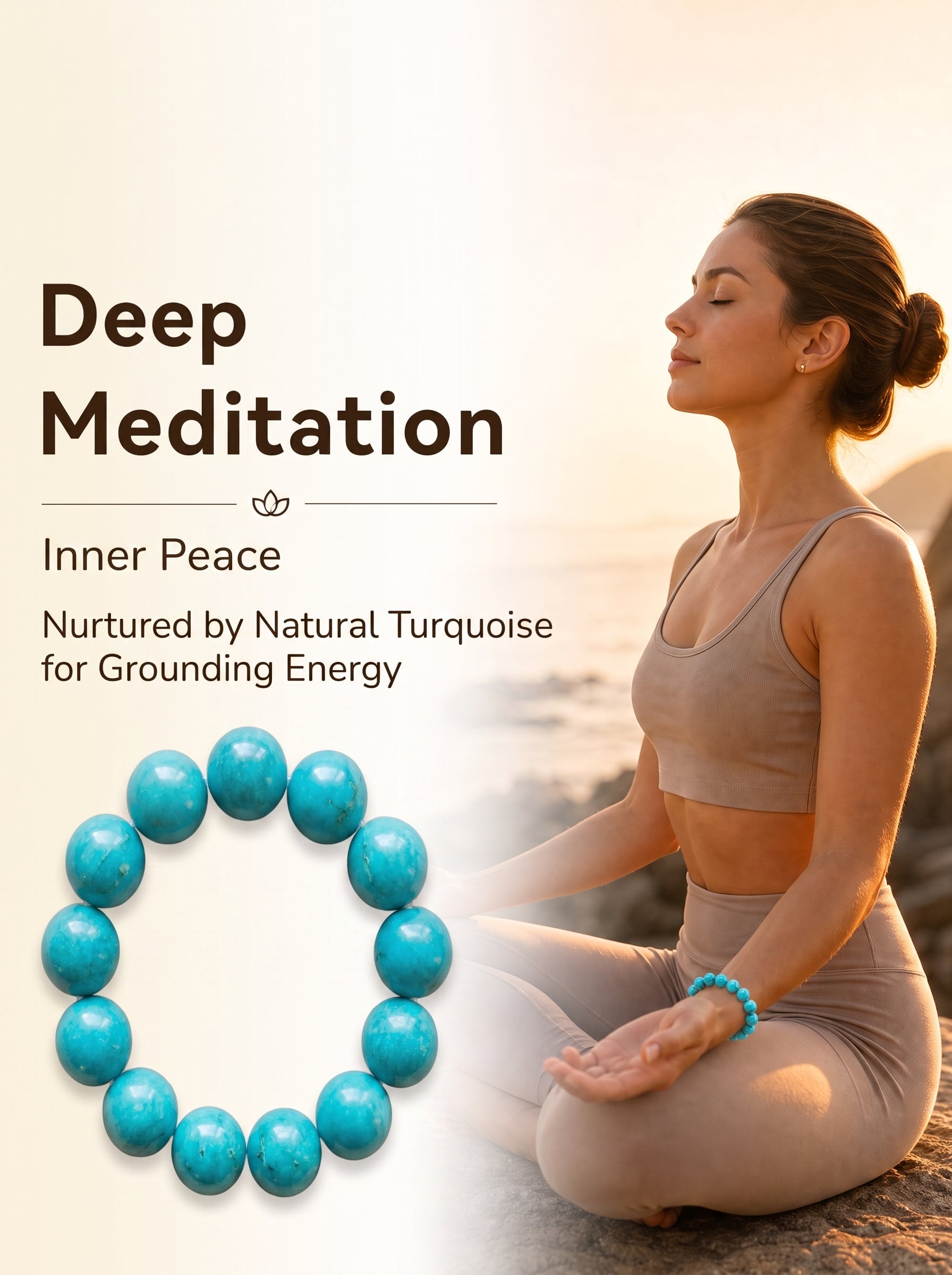 Authentic Turquoise and Clear Crystal Necklace | The "Stone of Protection" | Boho-Chic Energy Jewelry