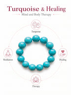 Authentic Turquoise and Clear Crystal Necklace | The "Stone of Protection" | Boho-Chic Energy Jewelry