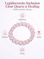 Sacred Pink Pineapple Quartz Intuitive Heart Alignment Mala Bracelet