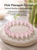Sacred Pink Pineapple Quartz Intuitive Heart Alignment Mala Bracelet