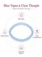 Natural Blue Topaz Mental Clarity & Executive Expression Energy Bracelet