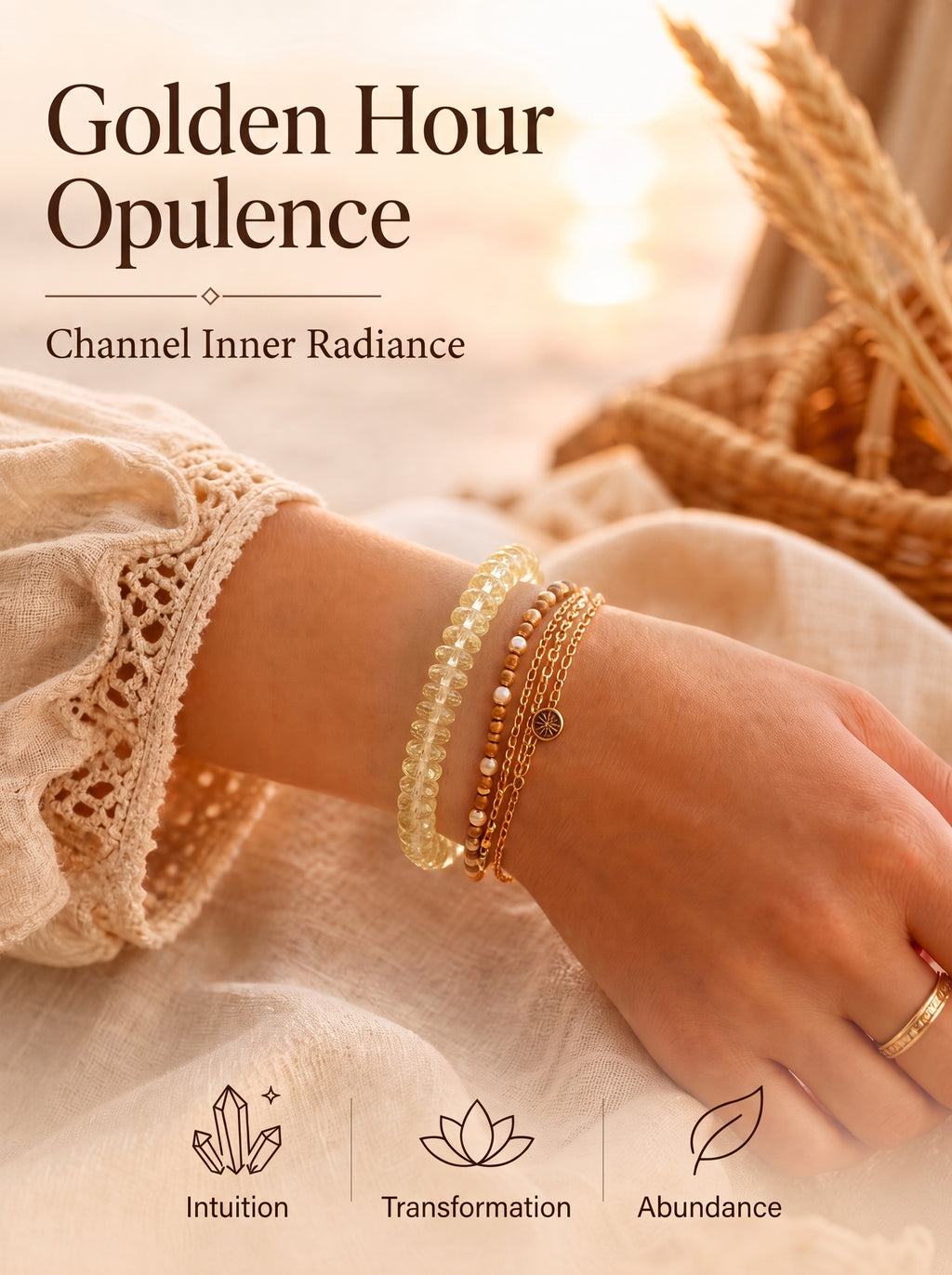 Natural Citrine Abacus Wealth Acceleration & Strategic Clarity Energy Bracelet