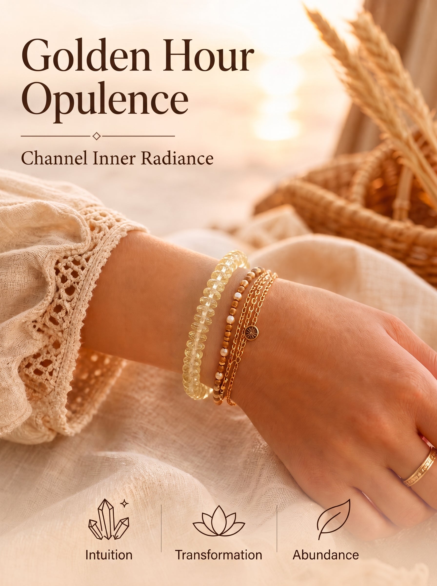 Natural Citrine Abacus Wealth Acceleration & Strategic Clarity Energy Bracelet
