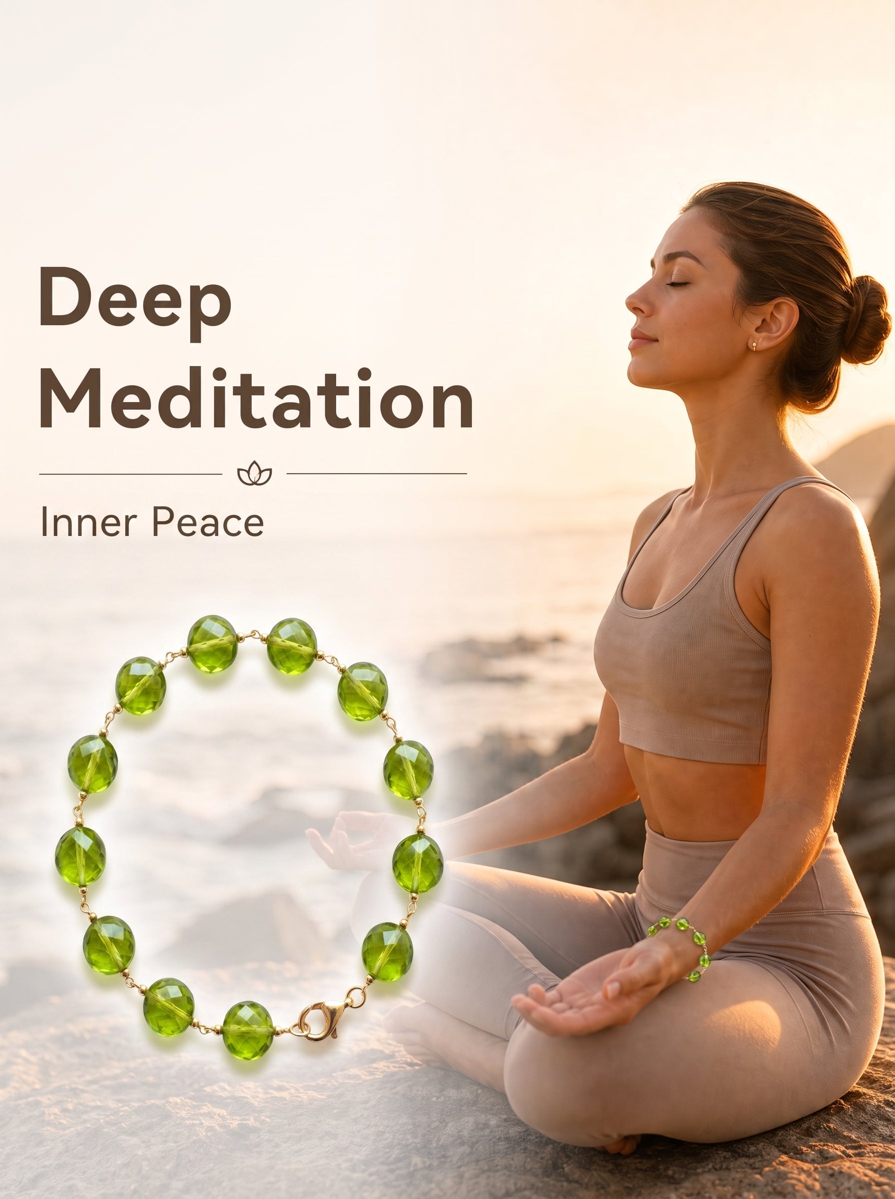 Premium Peridot Beaded Bracelet | Hand-Polished Natural Gemstone Jewelry for Joy & Inner Peace