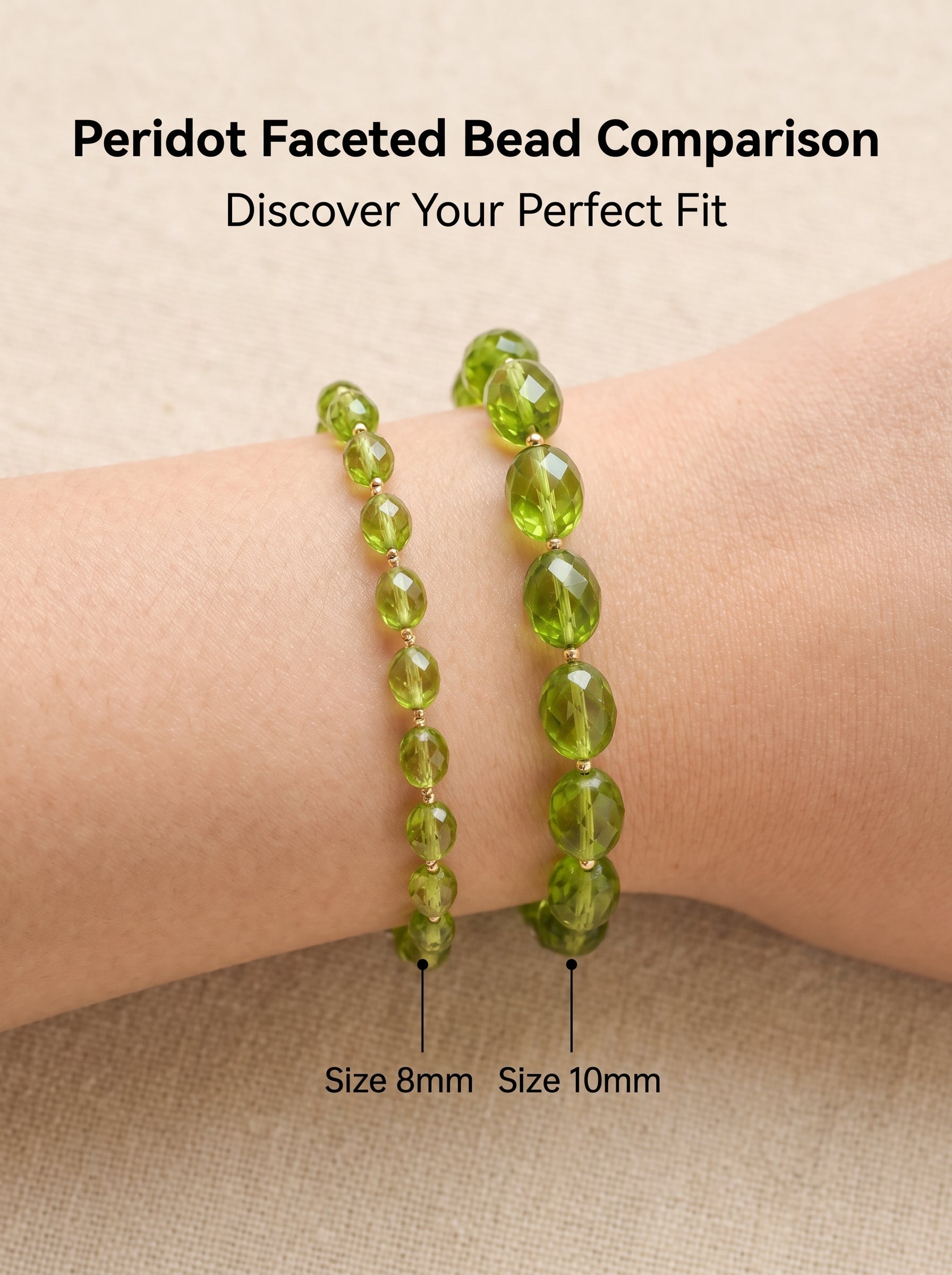 Premium Peridot Beaded Bracelet | Hand-Polished Natural Gemstone Jewelry for Joy & Inner Peace