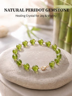 Premium Peridot Beaded Bracelet | Hand-Polished Natural Gemstone Jewelry for Joy & Inner Peace
