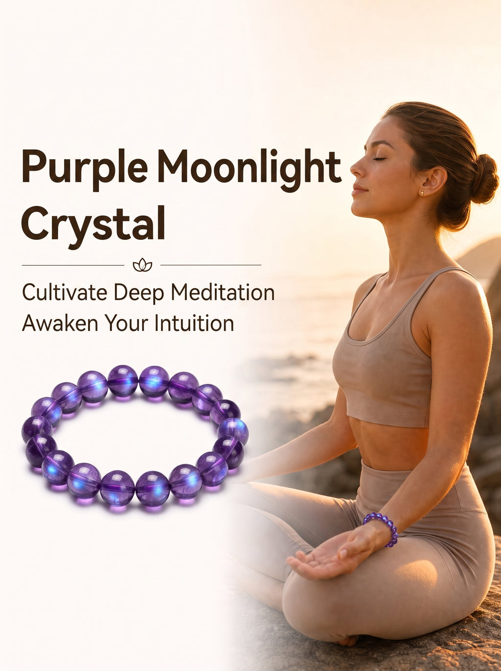 Authentic Amethyst Bracelet with Moonlight Glow | The "Stone of Spirituality" | Unique Healing Crystal Jewelry